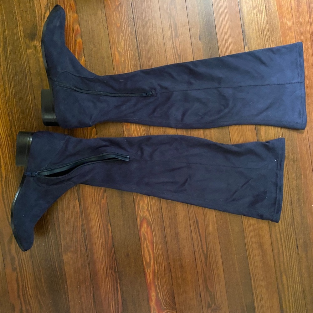 Aldo navy suede knee high boots